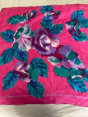 Bright Pink Floral Print Bedding Throw Pillowcase or Accent Cover